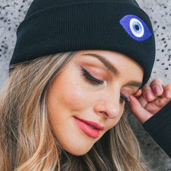Evil Eye Cuff Beanie (New) - Picture 2 of 2